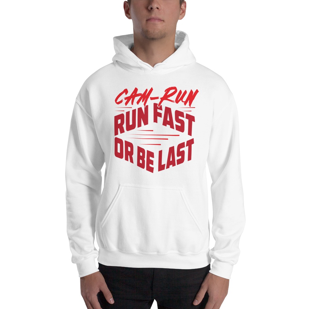 RUN FAST OR BE LAST by Cameron Jackson, Hoodie, Red Logo