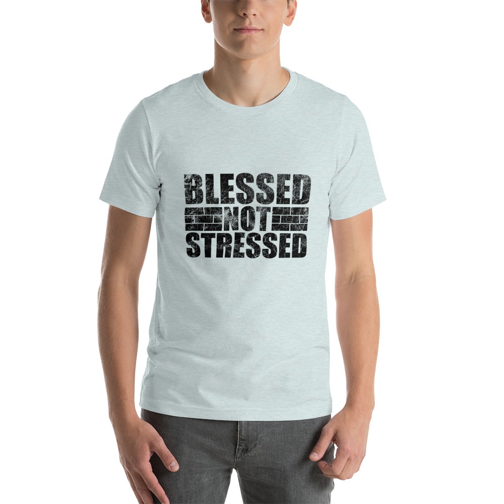 Blessed Not Stressed by Aaron Olivares, T-Shirt, Black Logo