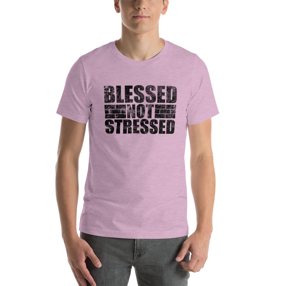 Blessed Not Stressed by Aaron Olivares, T-Shirt, Black Logo