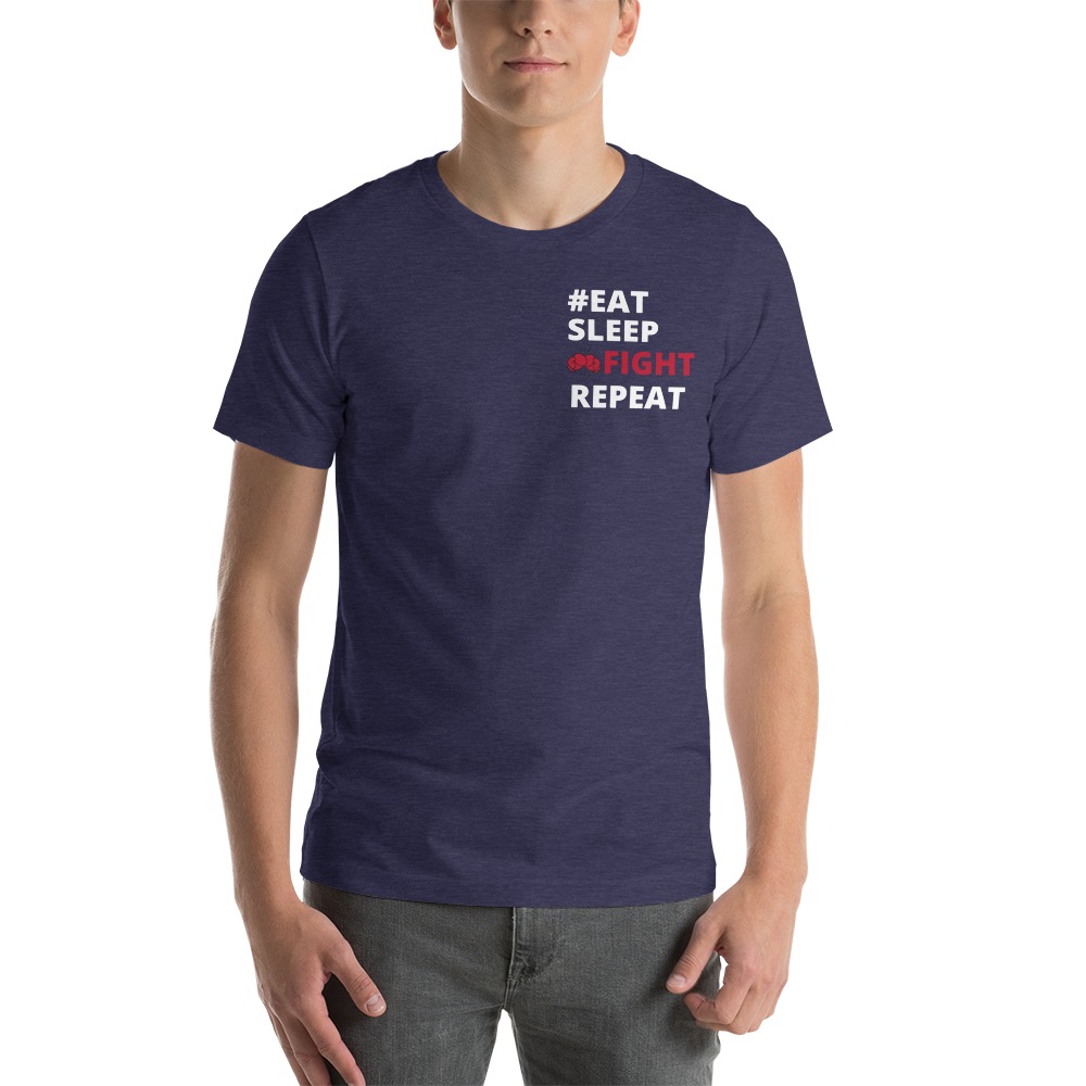 PBC Eat, Sleep, Fight, Repeat T-Shirt, White Logo