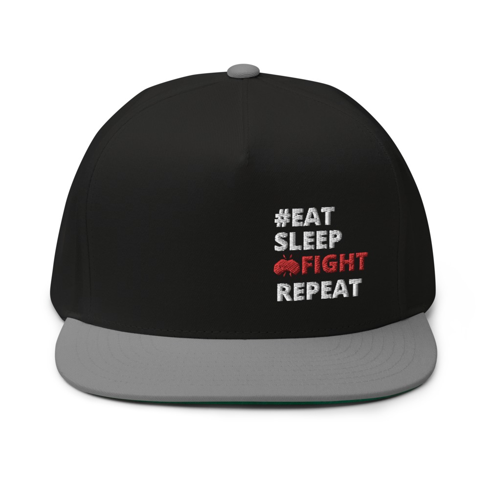 PBC Eat, Sleep, Fight, Repeat Hat, White Logo