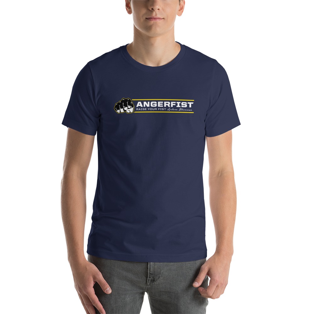Anger Fist by Arlene Blencowe Men's T-Shirt, Light Logo