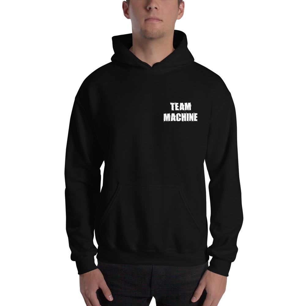 Team Machine by Chris Arnold, Men's Hoodie, White Logo Mini