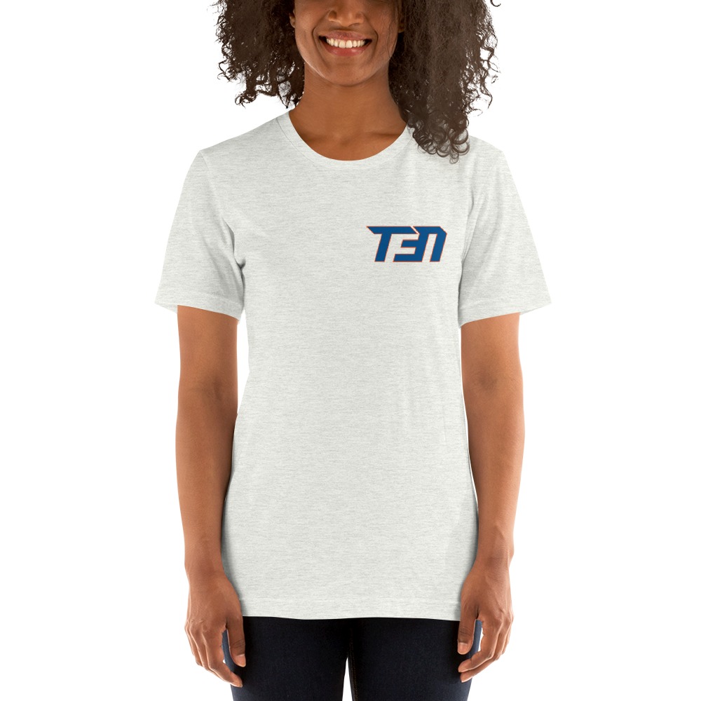 Tomas Nido, Women's T-Shirt, Blue and Orange Mini Logo