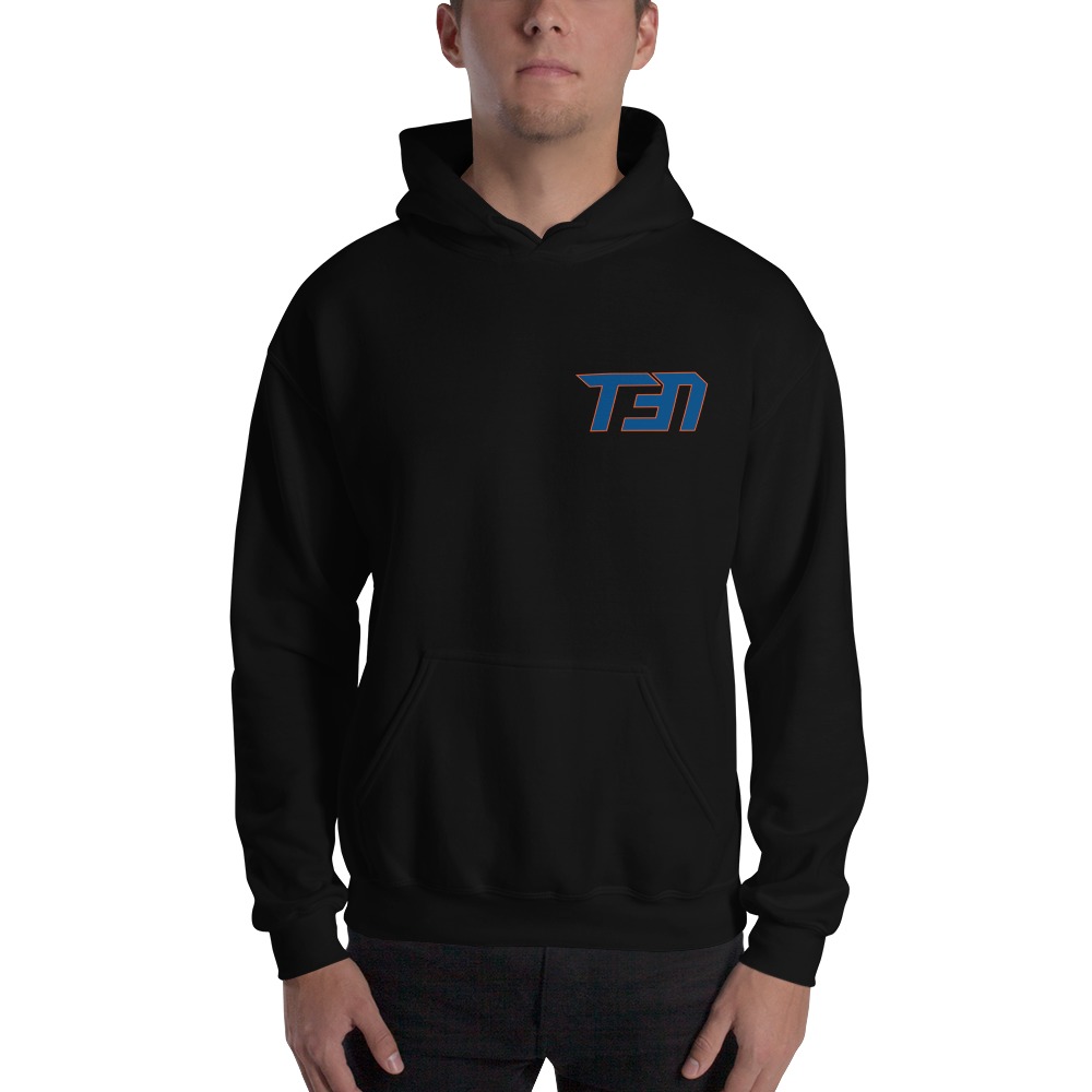 Tomas Nido, Men's Hoodie, Blue and Orange Mini Logo