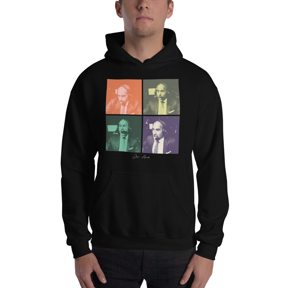 Jon Anik Faces Men's Hoodie , White Logo