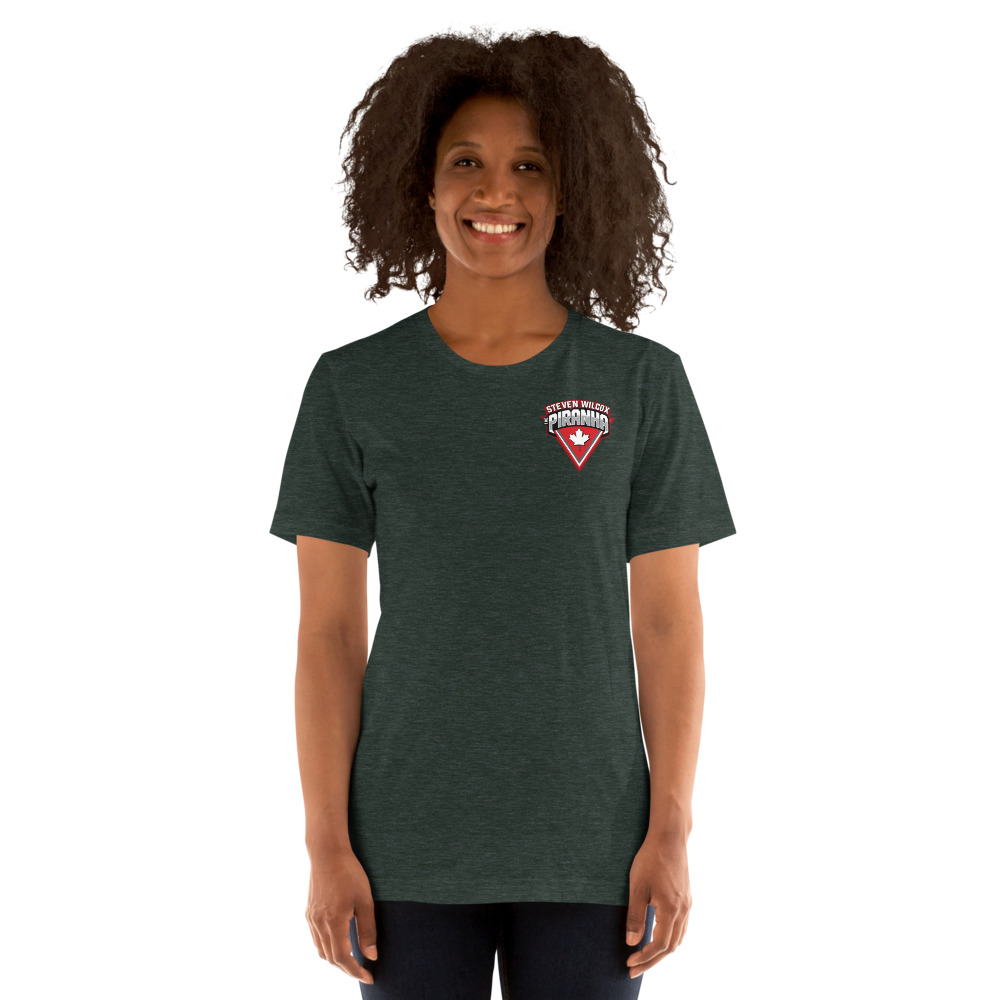 Steven "The Piranha" Wilcox Women’s T-Shirt, Mini Logo Side