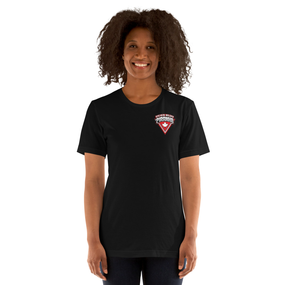 Steven "The Piranha" Wilcox Women’s T-Shirt, Mini Logo Side